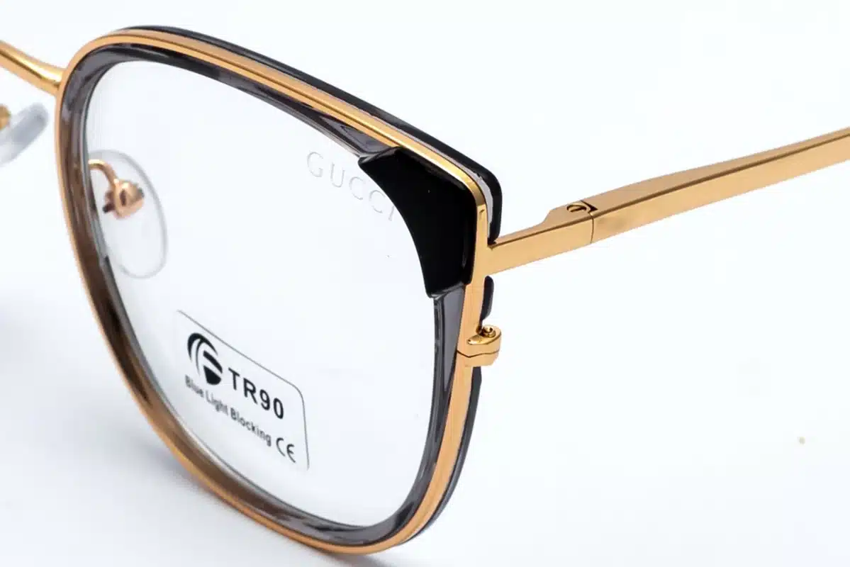 GUCCI 82033 Gold Blue Block Eyeglasses - Women's TR90 Frame