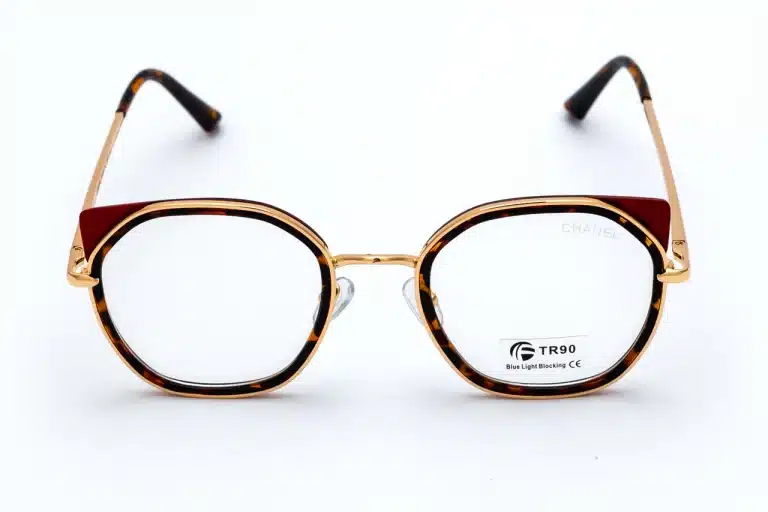 CHANEL 95971 Red Blue Block Eyeglasses - Women's TR90 Cat-Eye Frame