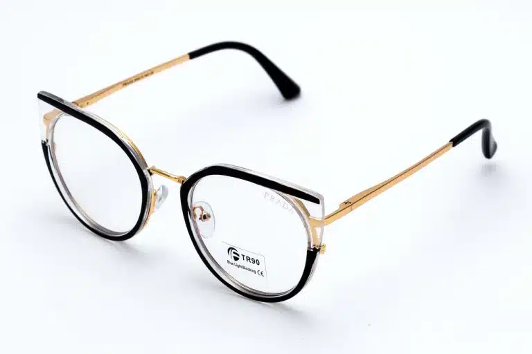 PRADA 82046 Black Blue Block Eyeglasses - Women's TR90 Cat-Eye Frame