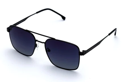 HUGO BOSS OLD3042M Black Polarized Sunglasses - Men's Stainless Steel Frame