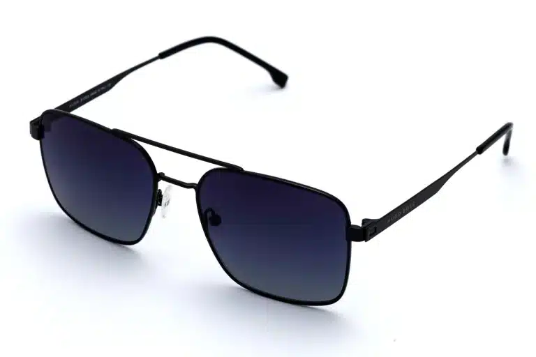 HUGO BOSS OLD3042M Black Polarized Sunglasses - Men's Stainless Steel Frame
