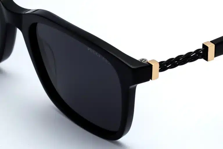 EMILIO PUCCI EP1022 Black Polarized Acetate Sunglasses - Unisex Square Frame