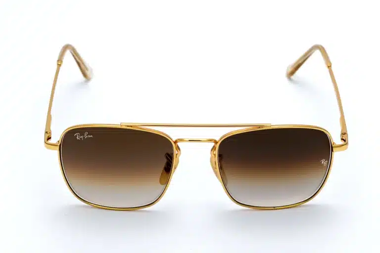 RAY-BAN RB3588 Gold Metal UV400 Sunglasses - Men's Aviator Style