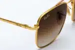 RAY-BAN RB3588 Gold Metal UV400 Sunglasses - Men's Stainless Steel - Image 2