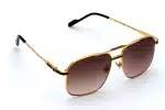 CARTIER CT0669S Gold Metal UV400 Sunglasses - Men's Pilot Square Frame
