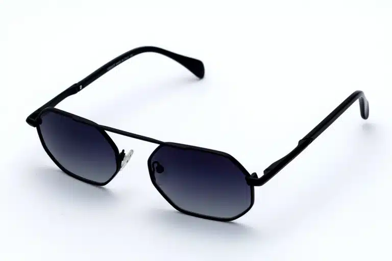 VERSACE SLD2001 Black Polarized Sunglasses - Metal Hexagon Frame