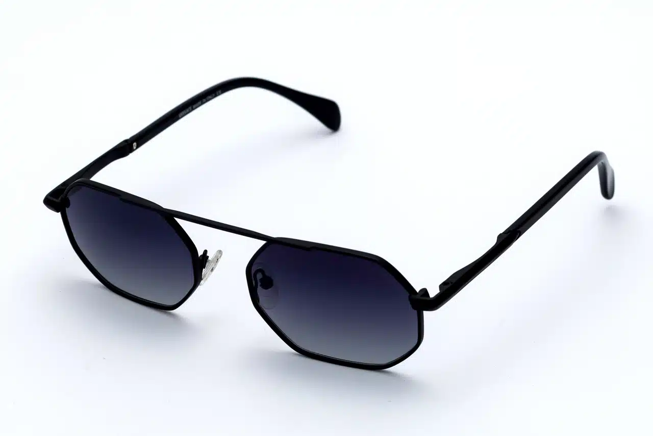 3V9A3421_result VERSACE SLD2001 Black Polarized Sunglasses - Metal Hexagon Frame